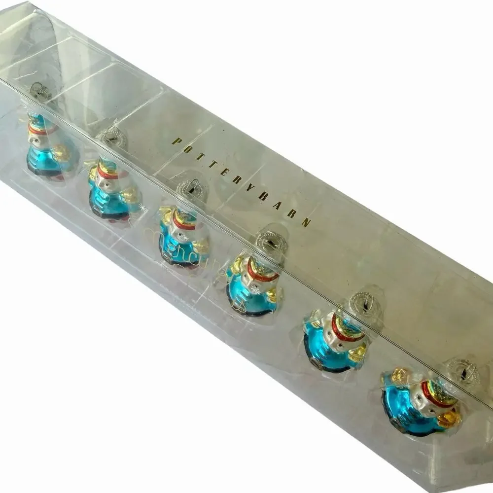 Pottery Barn Mini Mercury Glass Nutcracker Soldier Ornaments Set of 6 New In Box
